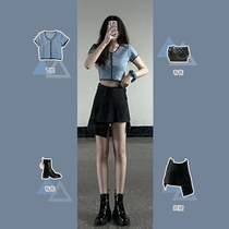 Summer new vigor girl girl wear a small man high fried street short coat with a pair of skirts