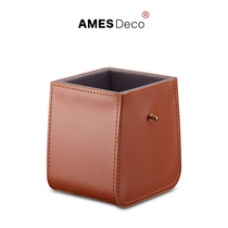 Hermes home decoration ornaments study desktop high-end leather pen holder niche design sense remote control storage box