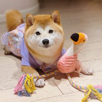 Shiba dog toy plush voice cotton rope doll interactive solitude resistant to bite molars artifact pet Keji supplies