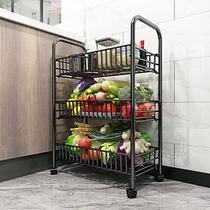 Vegetable rack multi-layer vegetable and fruit storage rack kitchen floor storage basket storage trolley shelf wholesale price