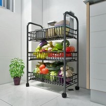 Vegetable rack fruit vegetable basket kitchen rack mobile storage rack storage rack floor multi-layer shelf trolley