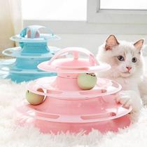 Un cute cat three-layer four-layer cat turntable pet educational amusement track tower funny cat toy