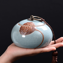 Geyao Purple Sand sealed tea pot Ceramic tea box Tea warehouse travel storage pot Puer pot Storage tea pot Special tea set