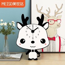 Cartoon creative home desk ornaments clock clock childrens bedroom personality clock mute cute desk clock