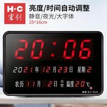 Hongchuan Wan Wen Calendar Electronic Clock Watch Wall Wall Wall Household Wall Wall Bedroom Silent Clock Wall