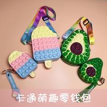Children Cute Cartoon Zero Money Bag little girl Single shoulder diagonal satchel wrist Bull Oil Fruit Extermination Pioneer Toy