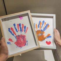 Couple handprint photo frame palm print oil painting handmade diy valentine's day gift wedding hand in hand life handprint picture frame