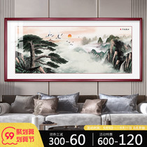 Xianhe picture Chinese painting congratulations on longevity feng shui painting sofa background wall decoration painting pine crane Yannian living room longevity picture hanging painting