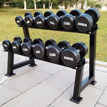 Commercial 6 pairs of dumbbell rack 5kg10kg coated round head dumbbell set combination home mens gym Special