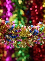 The venue living room rainbow strip ribbon sequin fruit basket packaging accessories New year new room ribbon pull flower art show