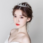White yarn headdress bride Korean wedding hair accessories wedding accessories birthday crown rhinestone adult headband children
