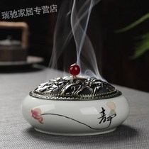 Incense Burner Incense Home Indoor Sandalwood Burner Large Mosquito Incense Pad Ceramic Incense Insert Creative Incense Road Agarwood Aromatherapy Burner