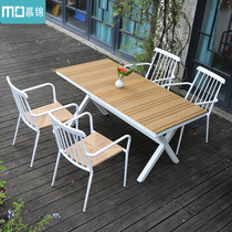 Outdoor patio table and chairs Garden terrace with umbrella table and chairs Villa Outdoor Waterproof Sunscreen Casual Outside Pendulum Table