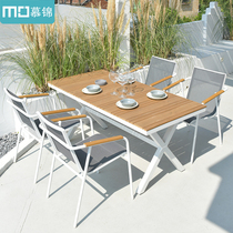 Outdoor patio table and chairs Villa Garden Casual Outdoor Light Lavish Furnishings Net Red Sun Protection Rain Protection Table And Chairs Combination