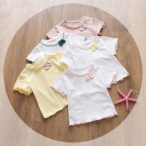  Childrens clothing summer 2021 new girls short-sleeved T-shirt baby virgin baby thin top 0-1-2-3-year-old tide