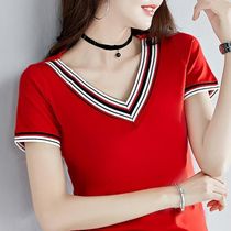 With cotton collar shirt female slim short sleeve 2021 New Korean slim slim half sleeve summer coat