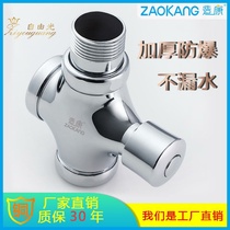 All-copper toilet flush valve hand press delay switch four-way flush valve copper thickened squatting toilet self-closing stool
