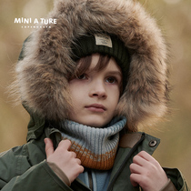 Denmark Mini A Ture autumn and winter new childrens Wally wool collar thick jacket windproof baby cotton clothes warm and thick