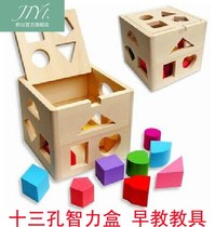 Kindergarten wooden Monteshi early education teaching aids ten or three-hole intelligence box children shape matching baby intelligence toys