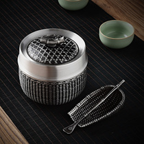 Pure tin tea cans tin sealed storage cans household tea ceremony accessories high-grade tea set gifts customization