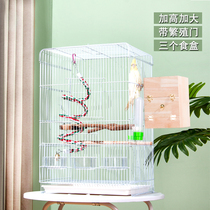 Parrot Birdcage enlarged oversized tiger skin Xuanfeng peony luxury bird cage heightened Villa metal breeding bird cage