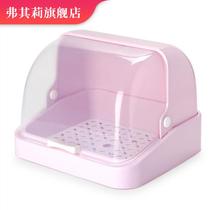 Baby bottle rack drying rack storage box baby tableware storage box dustproof flap drain drying shelf