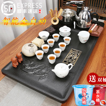 Fully automatic ceramic purple sand tea set office modern Kung Fu drain light luxury living room integrated tea table tray