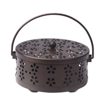 Large mosquito coil plate with cover full nail teeth Mosquito coil box point mosquito coil iron bracket fireproof tray mosquito smoke gray