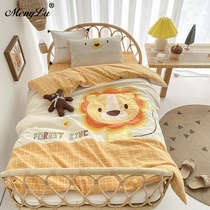 Class A water washing cotton cotton cotton children kindergarten quilt three-piece set six-piece nap bedding quilt cover into the park bedding