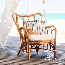 Susi Home Invines Woven Sofa Table And Chairs Combined Balcony Living-room Home Natural Vines Chair Small Family Nordic Courtyard