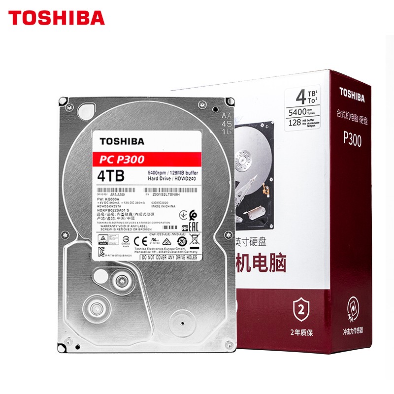 ֥(TOSHIBA)4TB ̨ʽеӲ 128MB 5400RPM SATAӿ P300