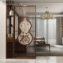 New Chinese style Ping An Fu solid wood screen partition living room entrance entrance door locker hollow fence Bo ancient frame