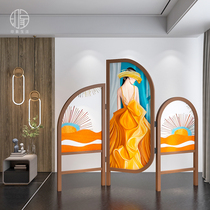 Light luxury net red low screen partition Living room Dining room Bedroom block small apartment entrance into the home to block the brake folding screen