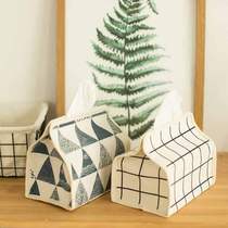 Pumping paper bag home fresh and simple cotton linen fabric tissue bag paper box passenger restaurant car mounted tissue cover