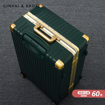 CINVAIKROSE official website suitcase female aluminum frame trolley box 20 male super large capacity ins net celebrity password box
