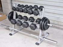 Household commercial gym fitness equipment hexagonal round fixed dumbbell display shelf professional double-layer dumbbell rack
