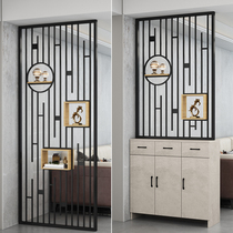 Modern simple light luxury screen partition living room entrance entrance entrance wrought iron metal creative Net red hollow decoration