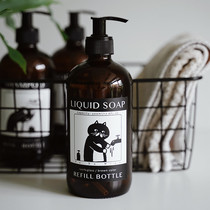 Eight Meow shop New Glass Bottle shampoo shower milk empty bottle pressing detergent hand sanitizer split
