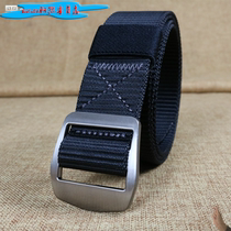 Black dyed fabric men and women business leisure belt real nylon extended size Fat Man canvas belt middle age belt