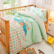 Kindergarten quilt three pieces of pure cotton children are covered with six pieces of spring and summer little quilt baby into garden