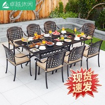 Outdoor Cast Aluminum Barbecue Table And Chairs Garden Multifunction Electric Baking Table Open-air Outdoor Charcoal Oven Electric Oven Casual Composition