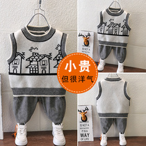 Childrens clothing boys vest spring and autumn thin childrens knitted jacket autumn children wear baby autumn clothes