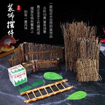 Embellished old sassy platter small bamboo ladder plate decoration beautiful specialty restaurant dishes day shop colorful peacock lamp seven