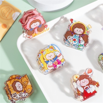 Semi-ink stationery acrylic clip A Guos dream city ins Wind hand-painted cute hand account clip set ticket holder long tail clip office information ticket holder student notes test paper clip X