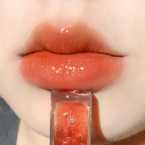 Tmall u first try Star diamond crystal lip gloss glaze shiny moisturizing peach lip lipstick u try first use