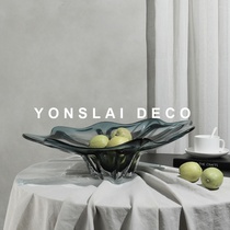 Modern minimalist light and luxurious glass living room fruit tray home pendulum-like room table tea table soft decorations