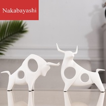 Resin Crafts couple cattle ornaments opening gift study office desktop decoration