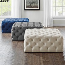 Eurostyle Light Lavish Art Changing Shoes Stool Clothing shop Couch Stool Small Mound Cloister room Stool Living-room Square Foot Stool