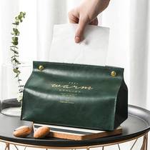 Car tissue cover leather paper bag net red Nordic ins creative simple desktop napkin bag