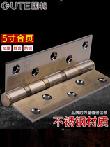 Door hinge 304 stainless steel 4 inch interior door hinge thickening folding wooden door silent bearing loose leaf